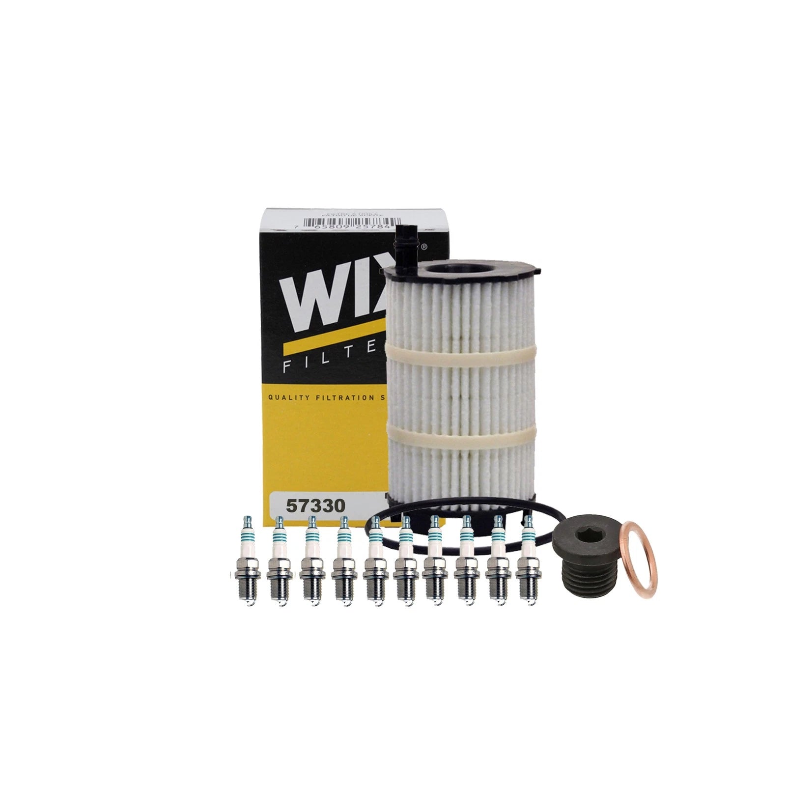 Wix Engine Oil Filter & Denso 10 Iridium Power Spark Plugs for Audi S6 S8 (2007–2012)