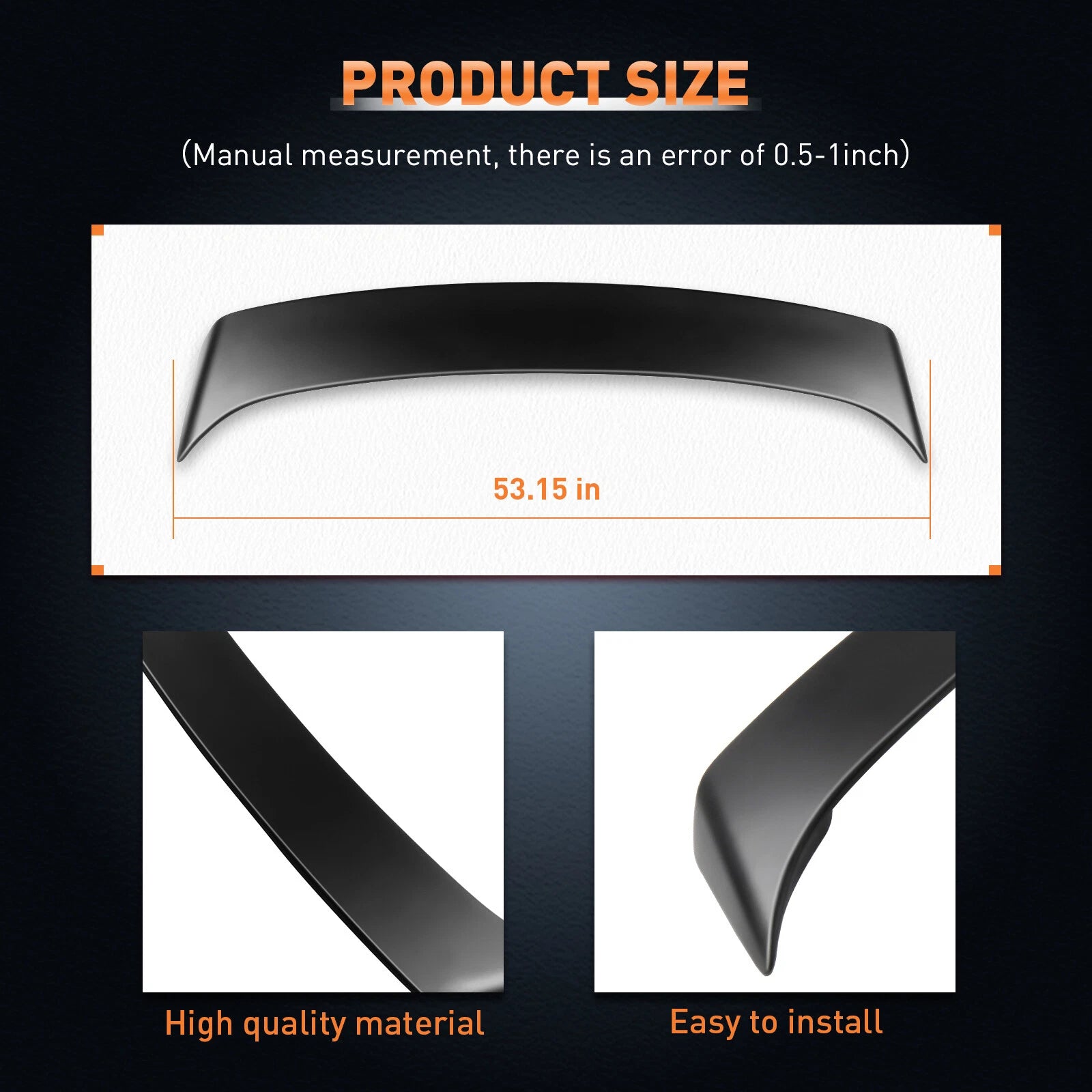 Matte Black Wing Spoiler with LED Brake for Toyota Corolla (2003–2013)