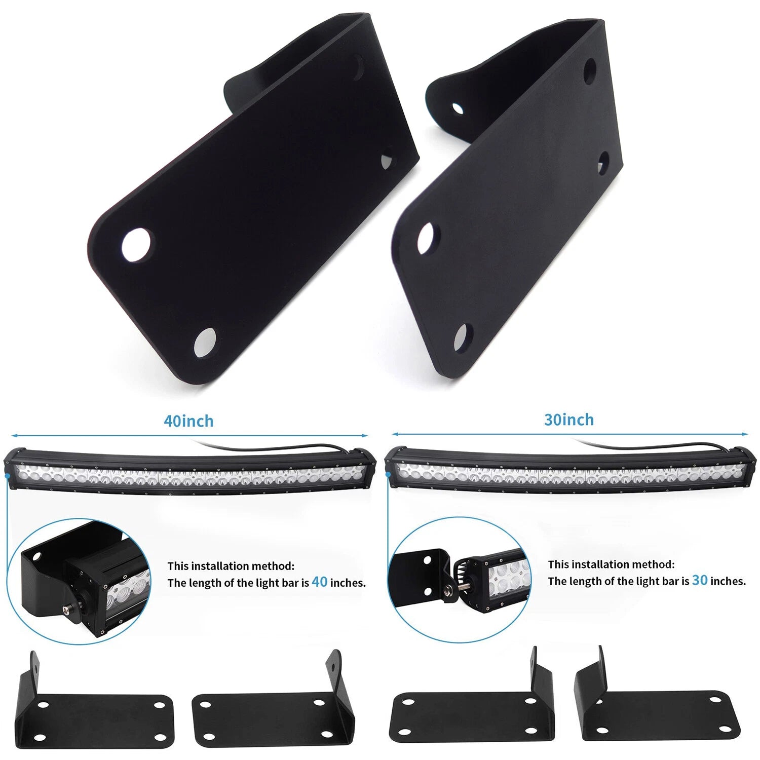 Front Lower Bumper Mounting Brackets for - 40" LED Light Bar