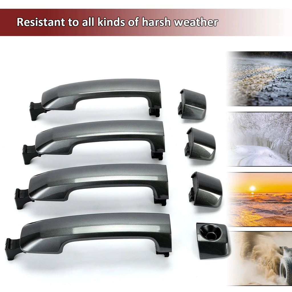 Set of Gray Painted Door Handles for Toyota Tundra Sequoia (2011–2019)