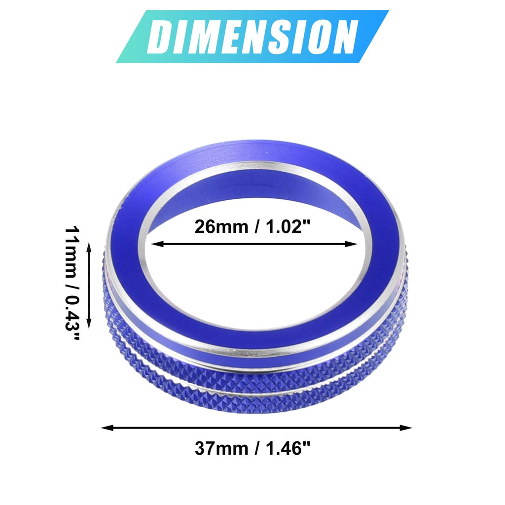 Set of 2 Headlight Switch Knob Covers for Ford Explorer (2020–2022) Blue Aluminum Alloy