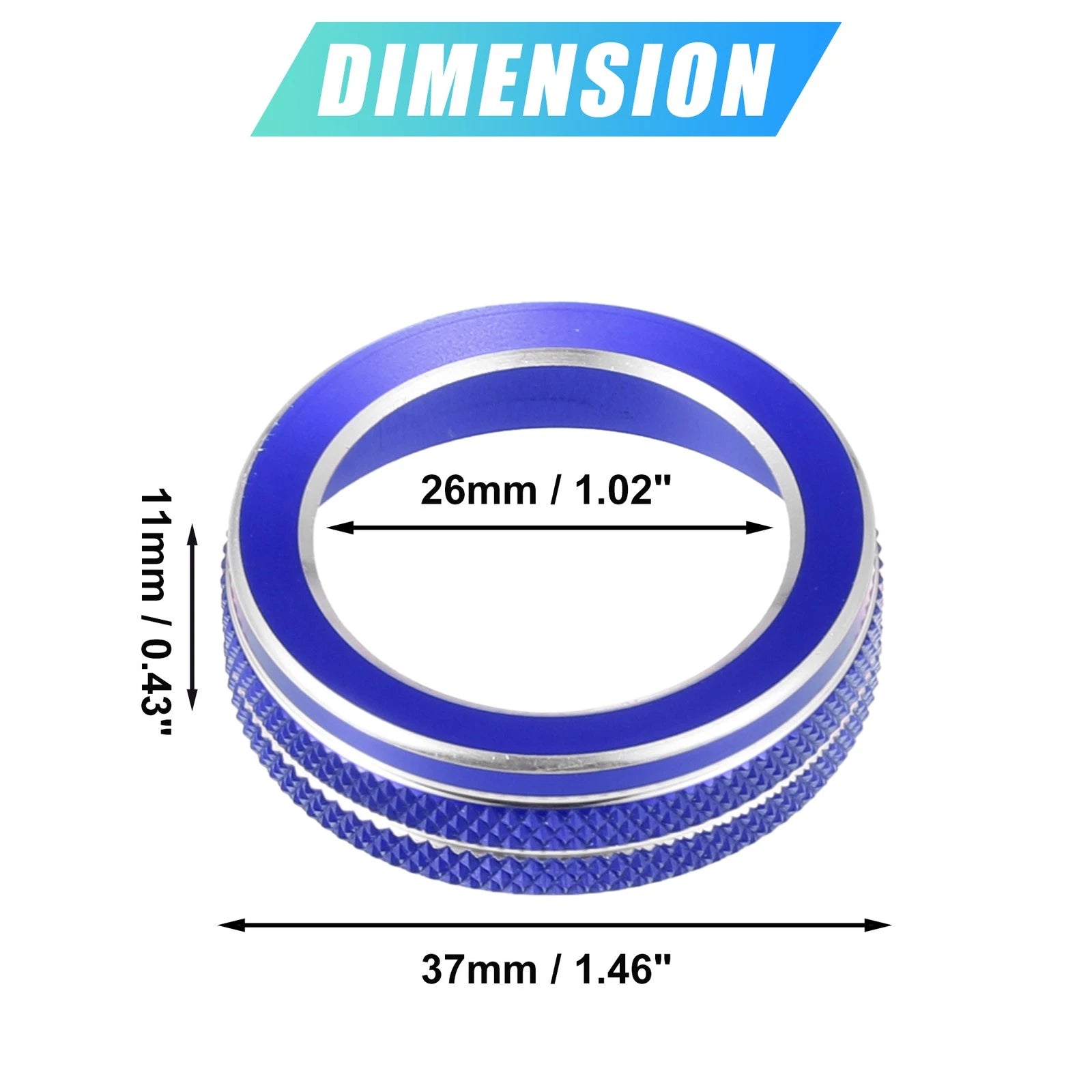 Set of 2 Headlight Switch Knob Covers for Ford Explorer (2020–2022) Blue Aluminum Alloy