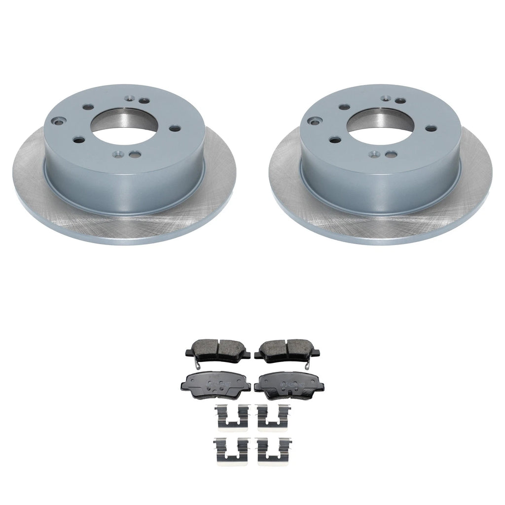 Set of 4 DuraGo Rear Rotors & Akebono ProACT Ceramic Pads for Forte5 Soul (2014–2019)