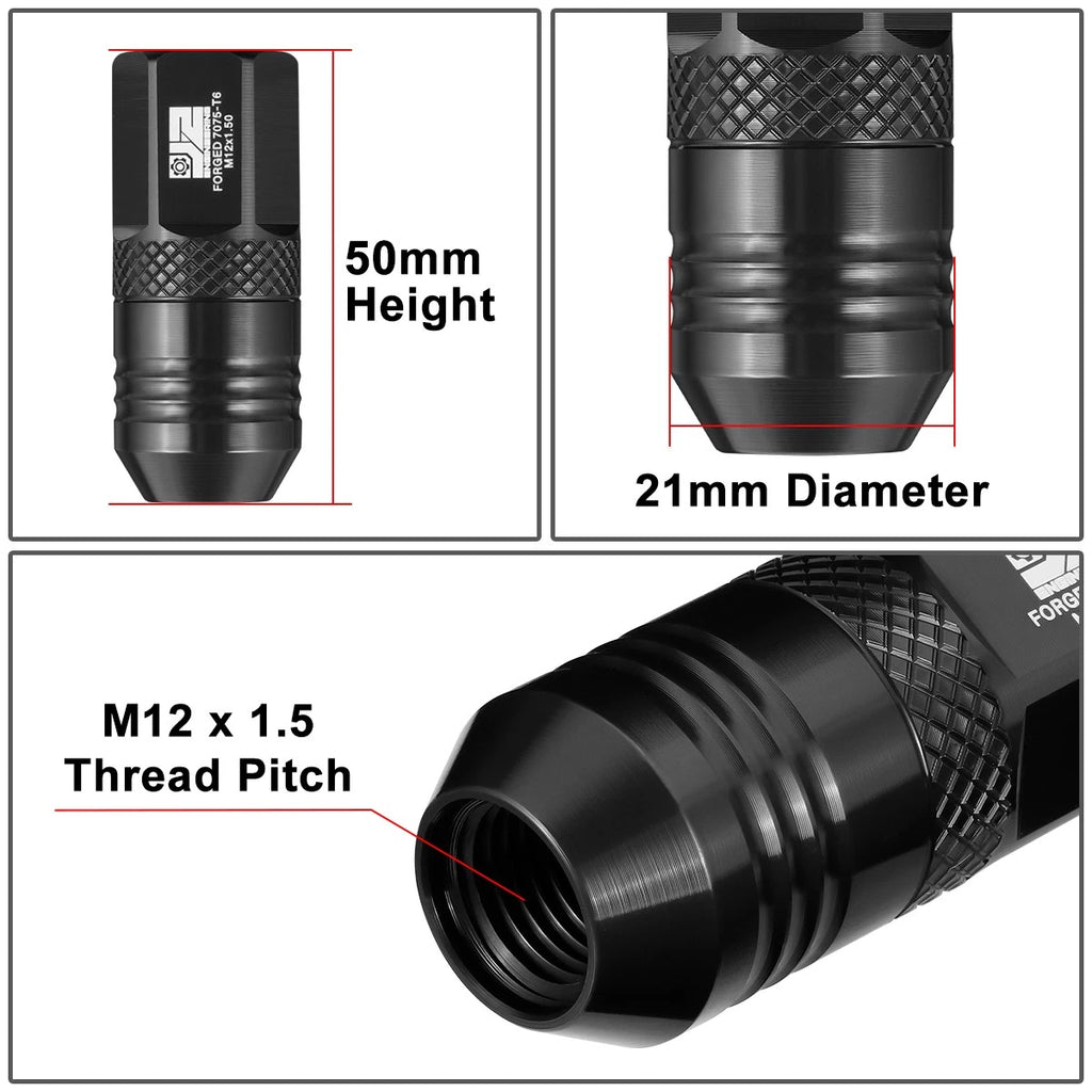 Set of 20 Open End Lug Nuts M12 X1.5 21mm OD for Multiple Models