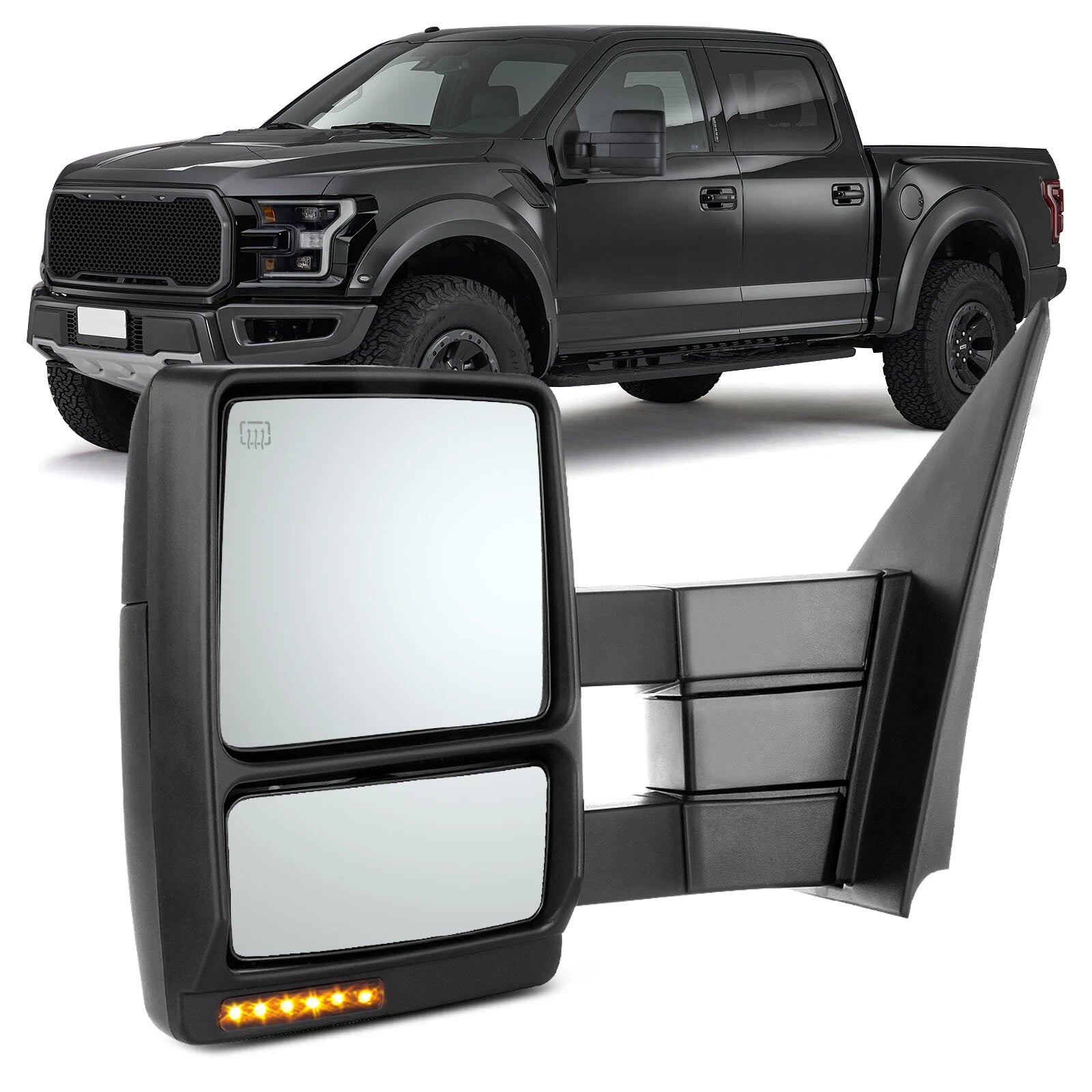Tow Mirror for Ford F150 (2007–2014) Power Heated LED Turn Signals Left