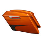 4" Hard Saddlebags for Harley Road Glide (2014–2024) Scorched Orange/Black Denim