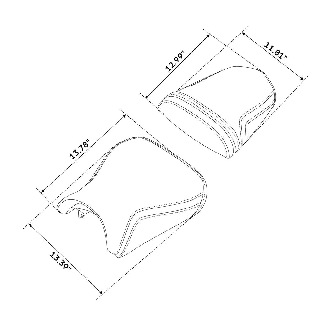 Set of 2 Black Seats for Suzuki GSXR600 GSXR750 (2004–2005)