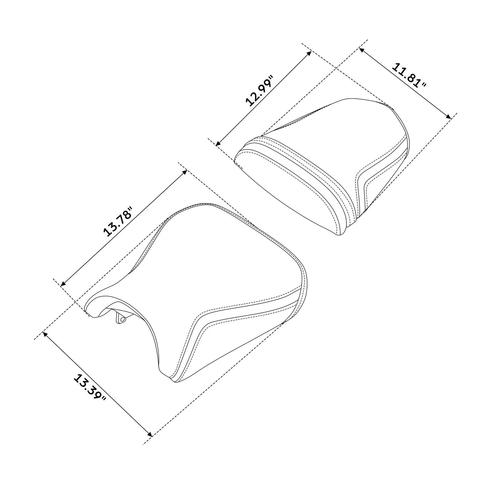 Set of 2 Black Seats for Suzuki GSXR600 GSXR750 (2004–2005)