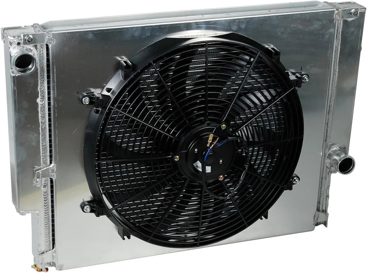 2X Aluminum Radiator + 16" Fan + Shroud for BMW E36 323i 325i 328i (1992–1999)