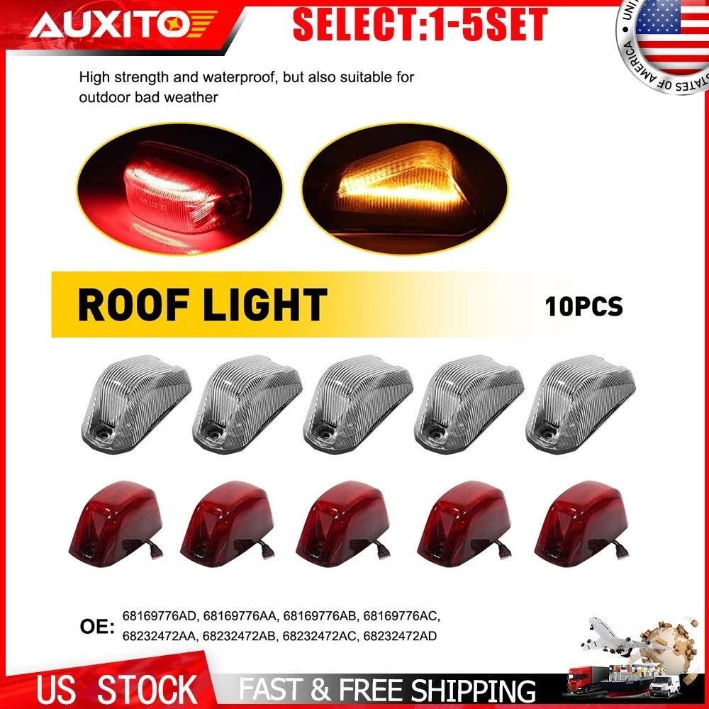 Amber Red LED Cab Roof Clearance Lights for RAM Promaster 1500 3500 (2014–2023)