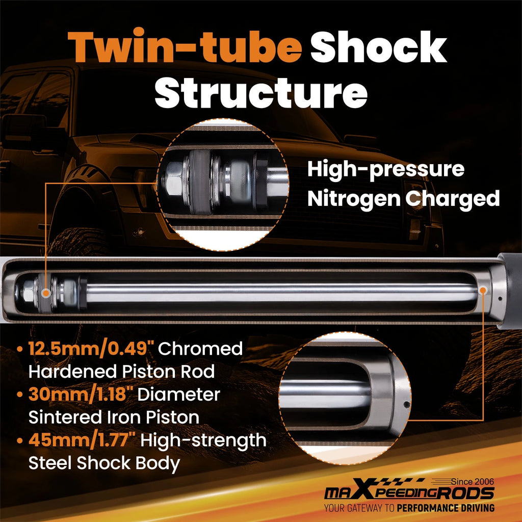 Drop Shock Absorber Kit for Ford F150 (2004-2014) 4-5" Rear Suspension Pair