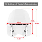 19" Clear Front Windshield for Harley Honda Magna Shadow Spirit