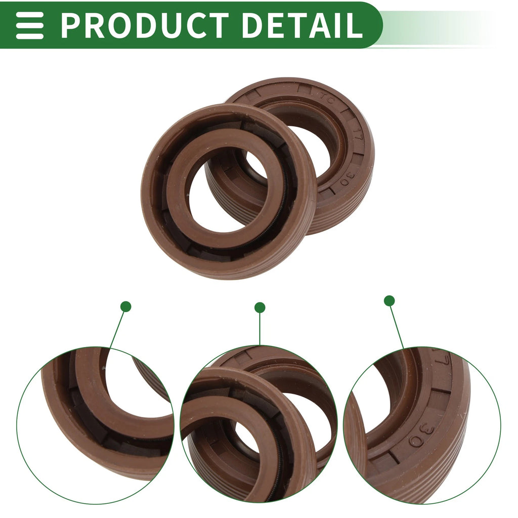 Oil Seal FKM Rubber 17x30x8mm for Various Models (5 Pcs)