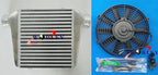 Aluminum Intercooler & Fan 280x300x70mm Turbo FMIC Universal