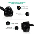 1" Handlebar Control Switches w/ Wiring Harness Kit for Harley