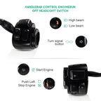 1" Handlebar Control Switches w/ Wiring Harness Kit for Harley