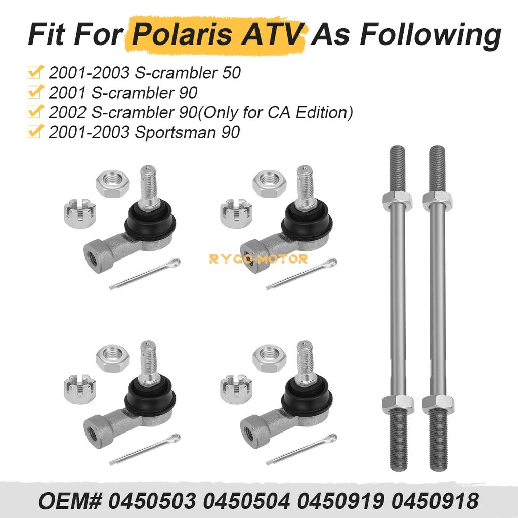 Set of 2 Tie Rod Ends for Polaris Scrambler 50 (2001–2003)