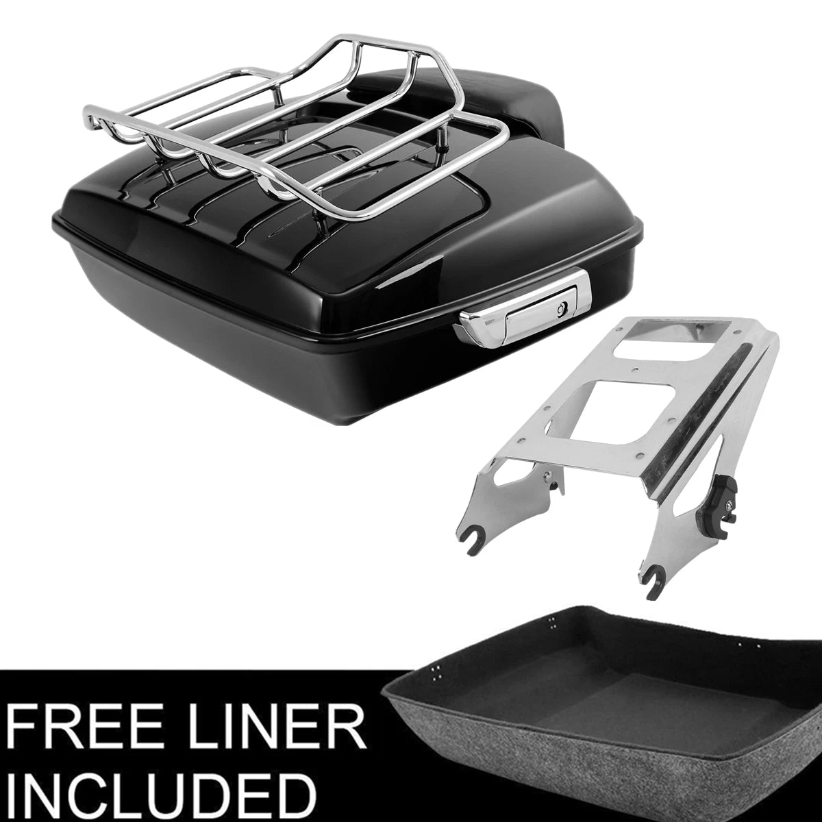 Chopped Trunk Backrest with Mount Rack for Harley Touring Road Glide (2009–2013)