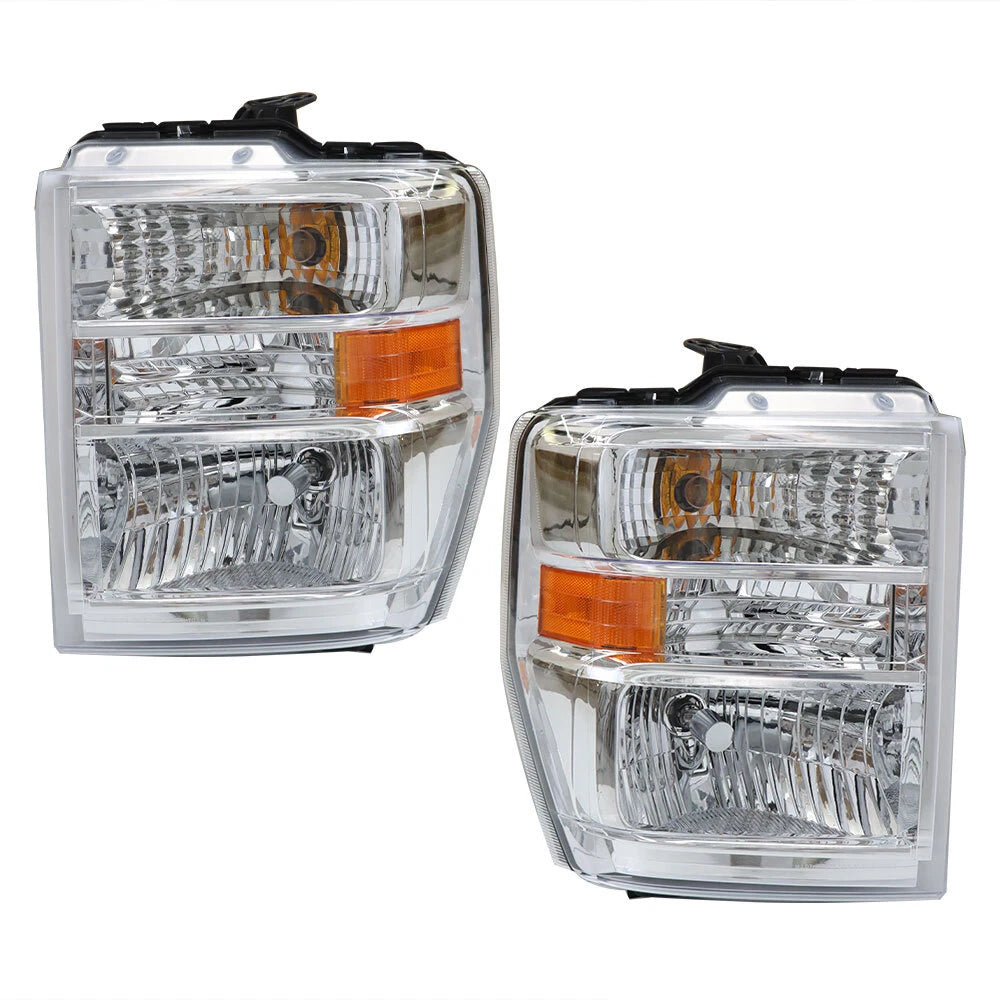 Set of 2 Headlights for Ford E150 E250 E350 E450 Econoline Van (2008–2014)