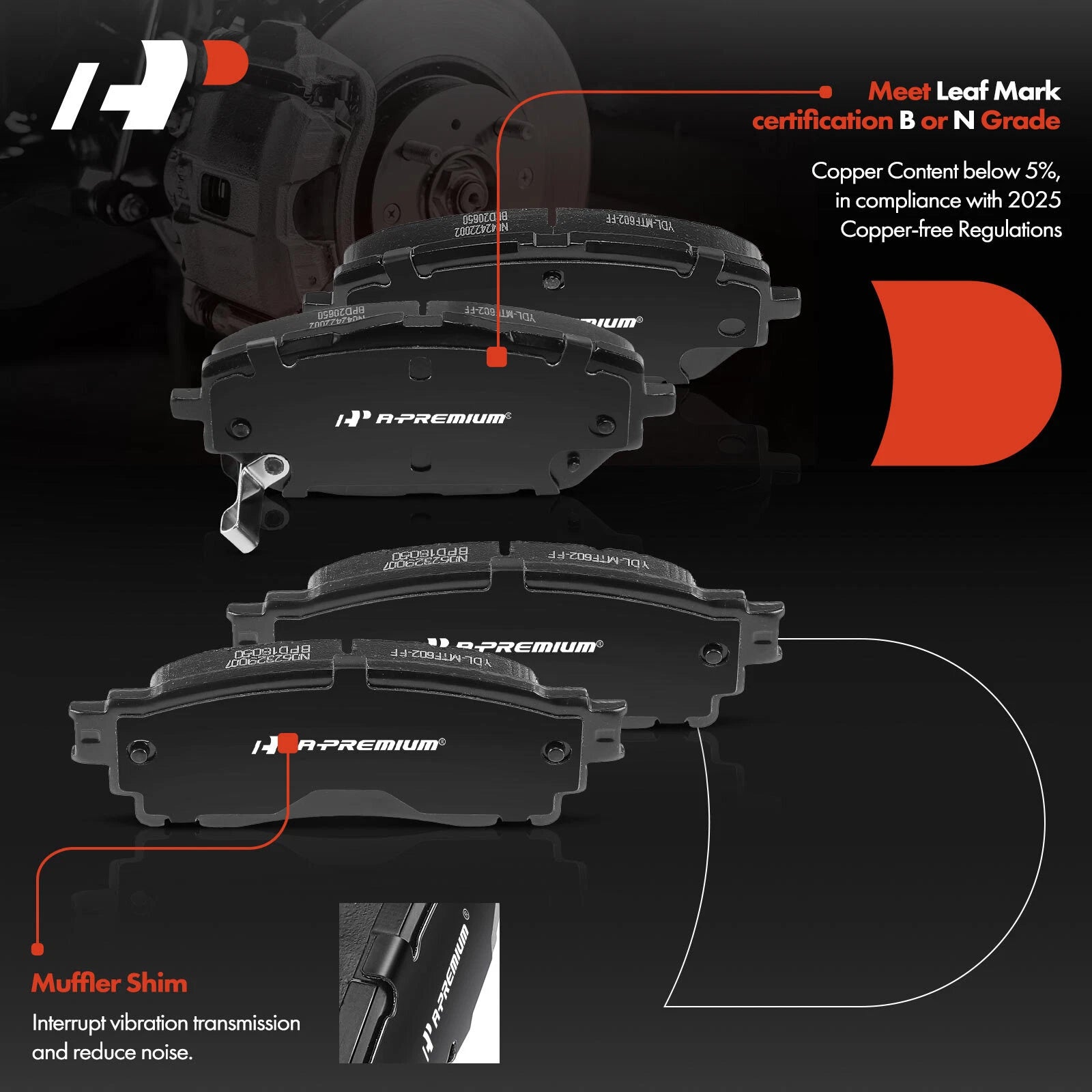 Ceramic Brake Pad Set for Toyota C-HR (2018-2019)