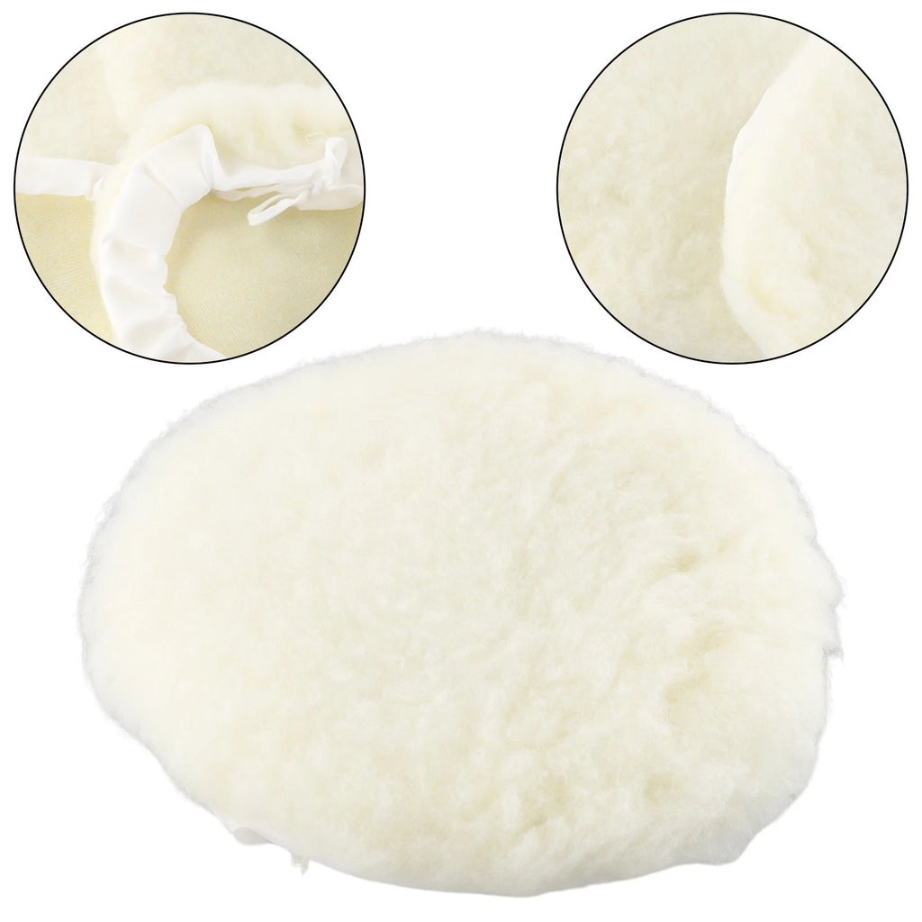 Set of 6 Lambs Wool Buffing Wheel Pads for Car Polisher (7 Inch)