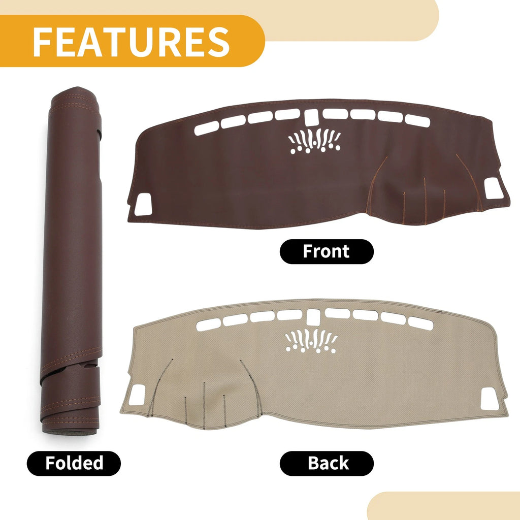 Dashboard Cover Mat for Kia Sportage (2016–2017) Brown Anti-Slip