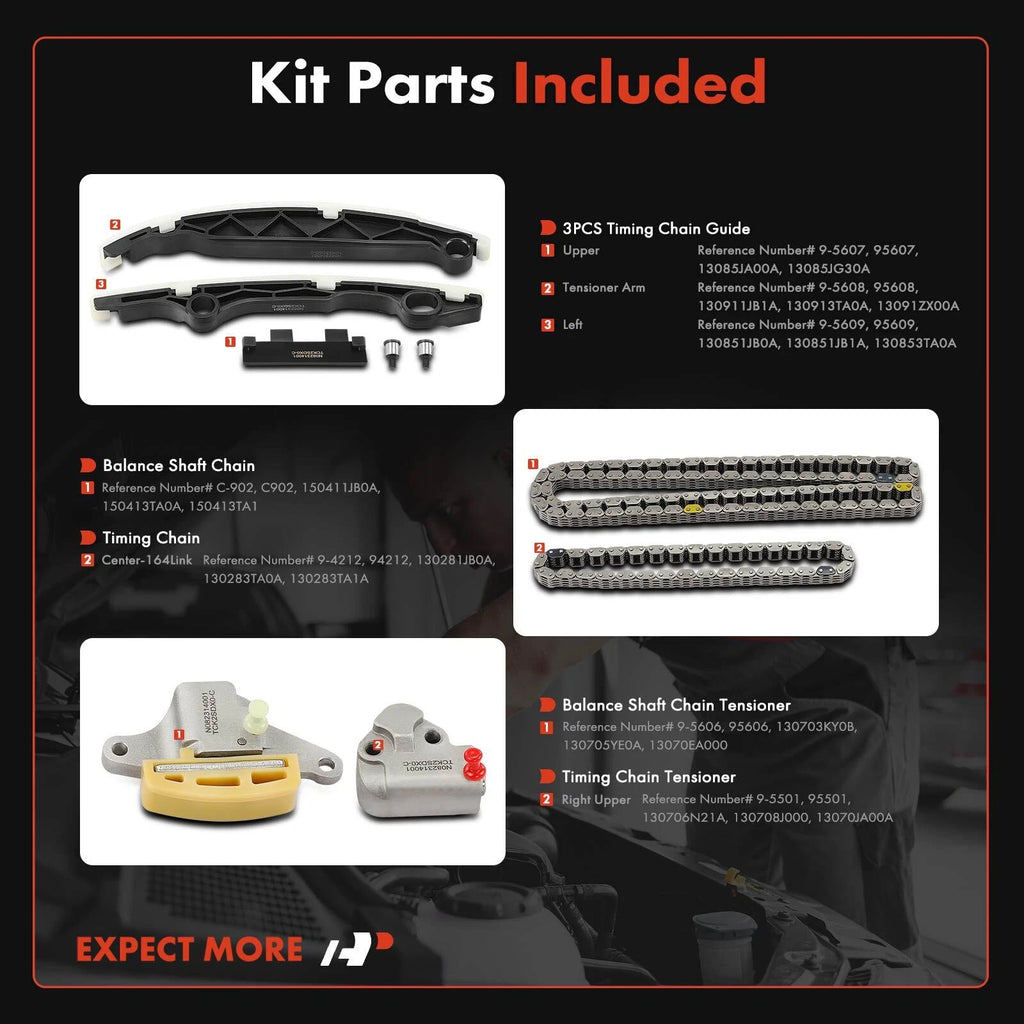 7X Timing Chain Kit for Nissan Altima Rogue 2.5L (2010-2013)