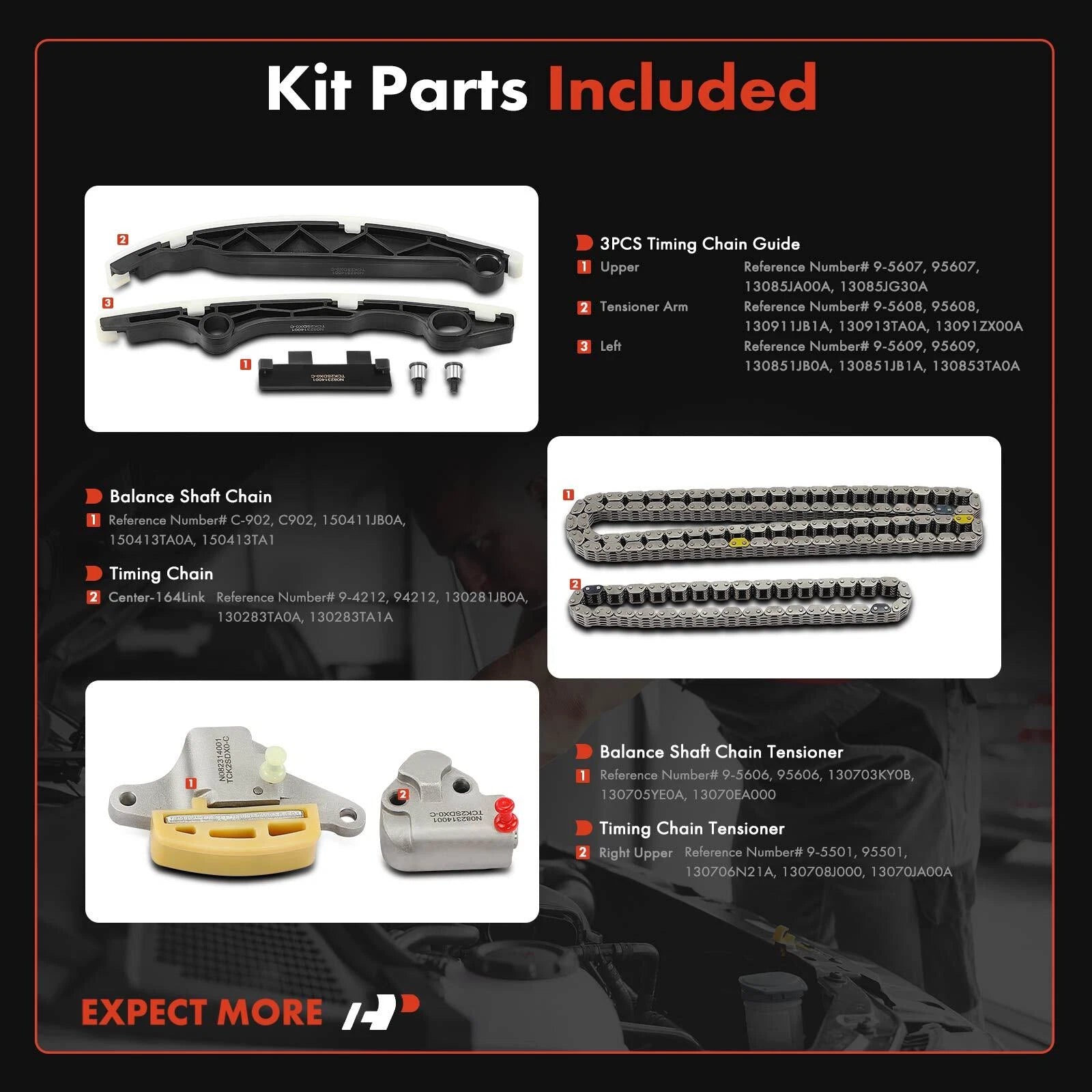 7X Timing Chain Kit for Nissan Altima Rogue 2.5L (2010-2013)