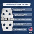 316 Stainless Steel Hinges for Boat Hatch (3" x 1-9/16") - FO628
