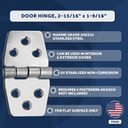 316 Stainless Steel Hinges for Boat Hatch (3" x 1-9/16") - FO628