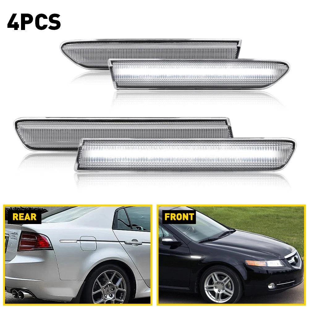 2X White LED Fender Marker Side Lights for Acura TL (2004–2008)