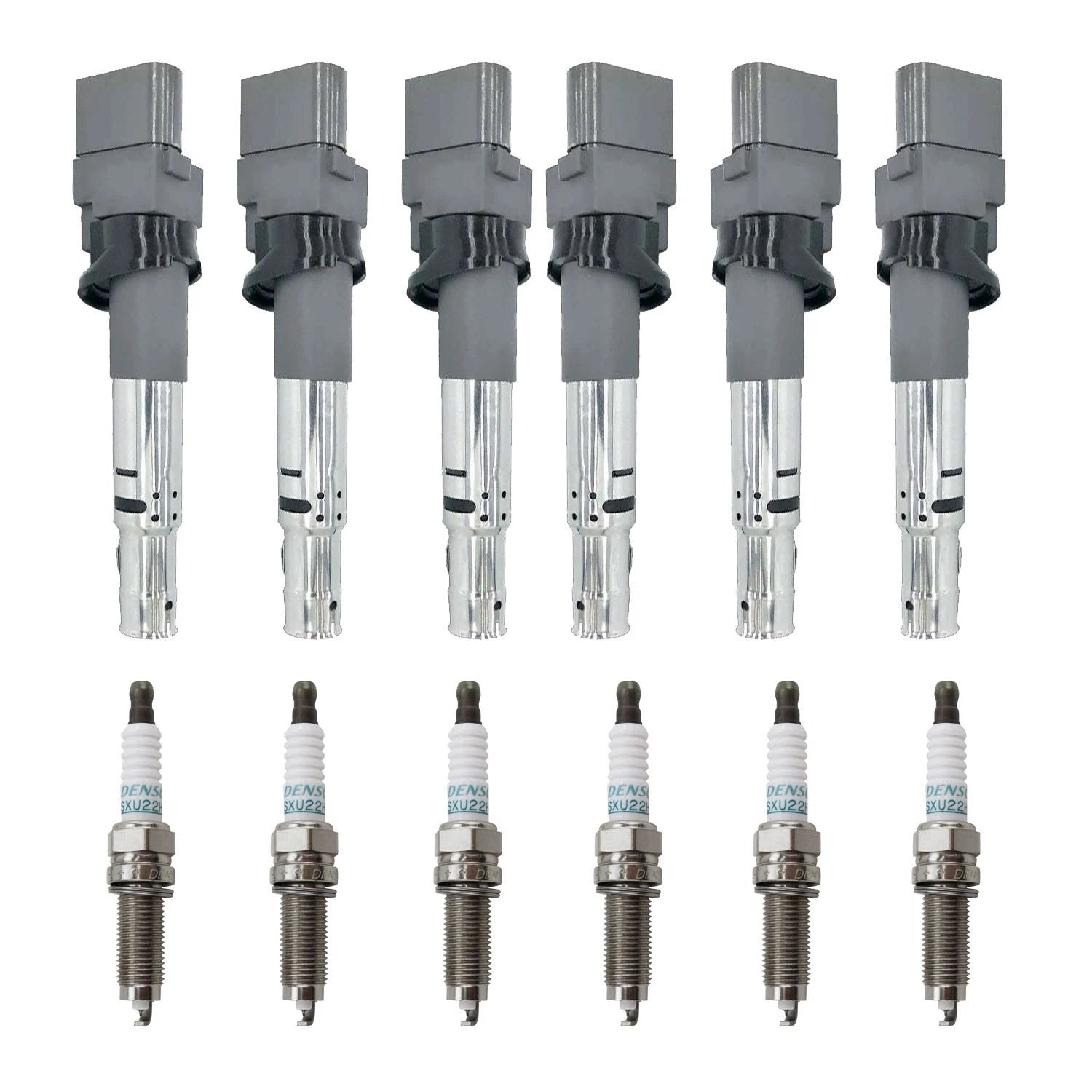 Set of 6 Ignition Coils & Denso Iridium Spark Plugs for Q7 Atlas Touareg (2017–2023)