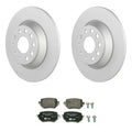 Set of 2 Bosch QuietCast Rear Rotors & Hella Low-Met Pads for Audi Q3 (2015–2020)