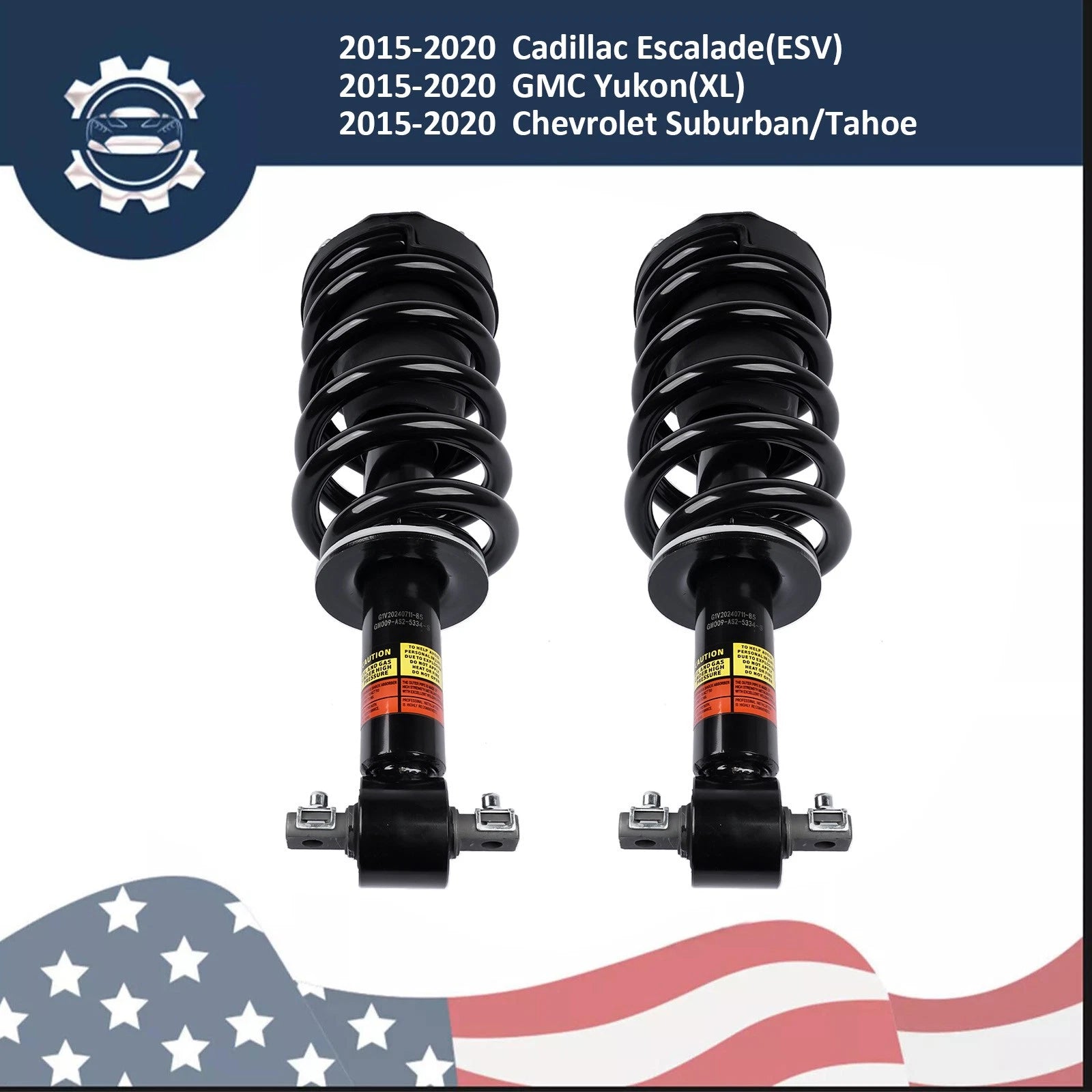 Pair Front Shock Absorbers for GMC Sierra 1500 Yukon (2015–2019)