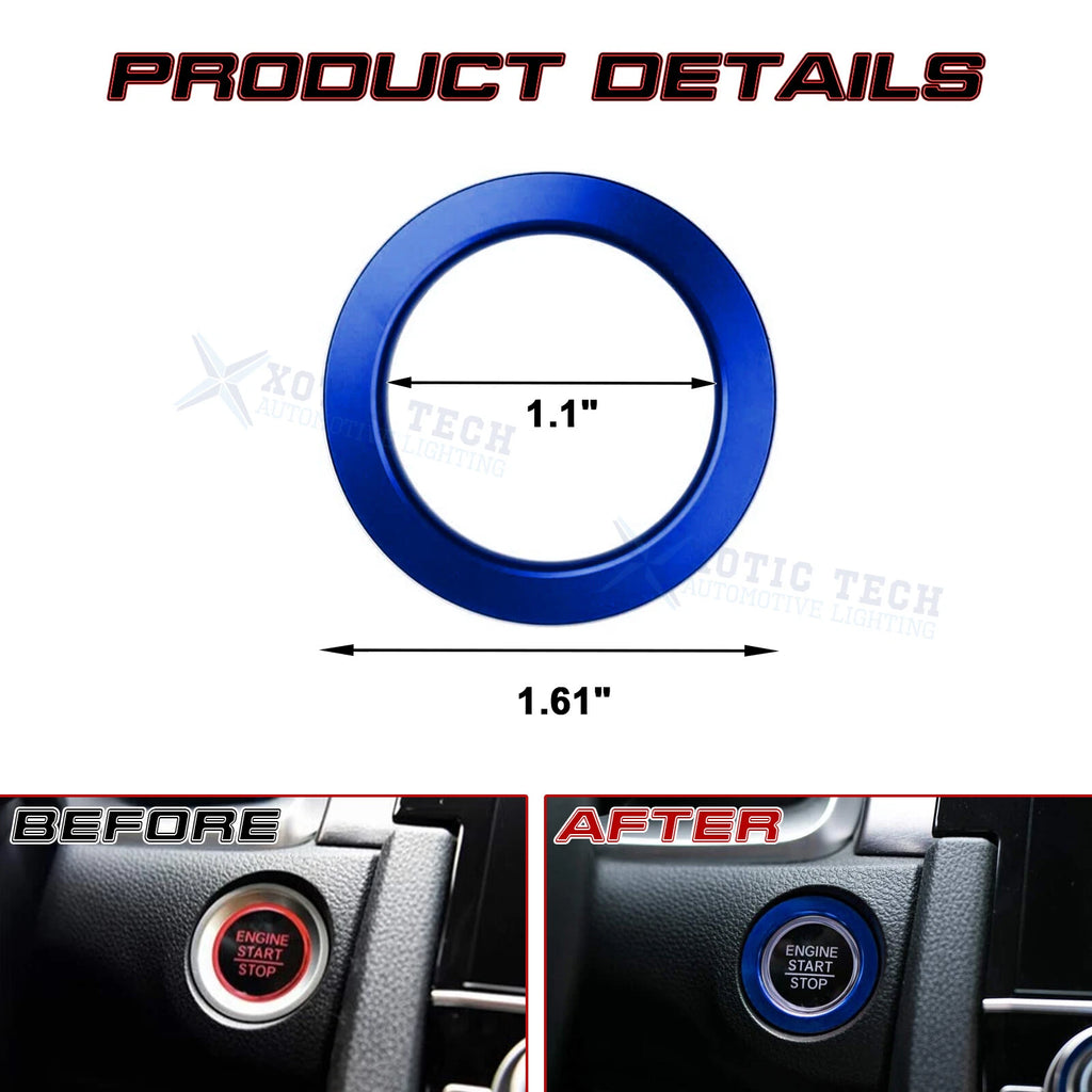 Engine Start Button Ring Trim Cover for Honda Civic Accord (2016-2021)