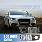 Pair Front Fog Light Grille Cover for Audi A4 B8 (2009–2011) 8KD807682 Black