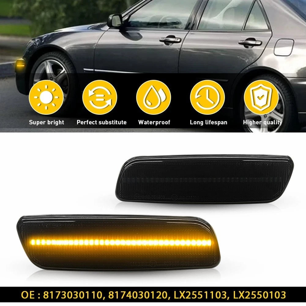 Front LED Side Marker Turn Signal Amber Light for Lexus Toyota Scion (H)