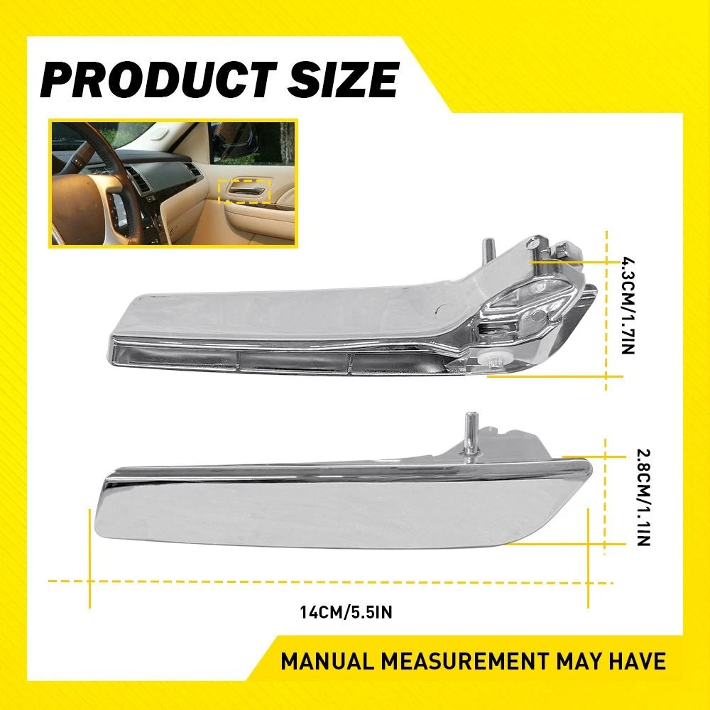 Set of 4 Silver Inner Door Handles for GMC Sierra 2500 HD 3500 HD (2014)