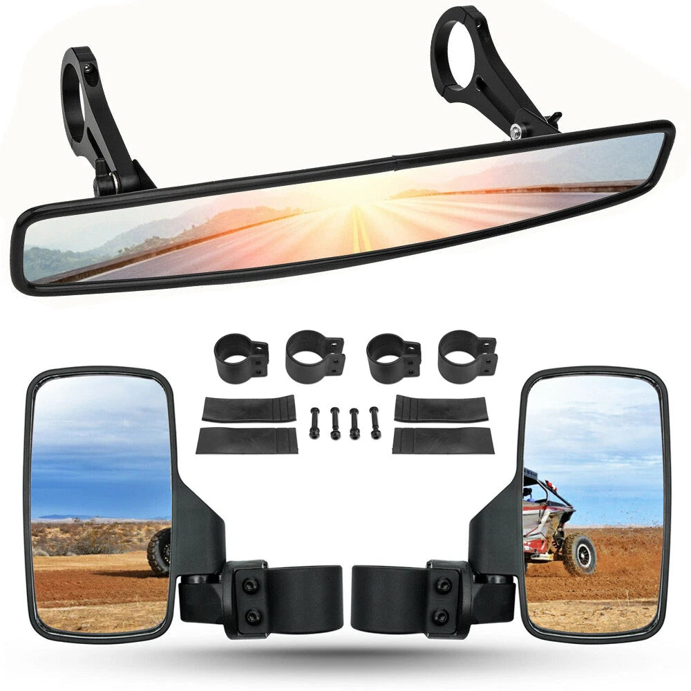 Set of 2 Roll Bar Mirrors for Yamaha Rhino 450 660 700 (2004–2018)
