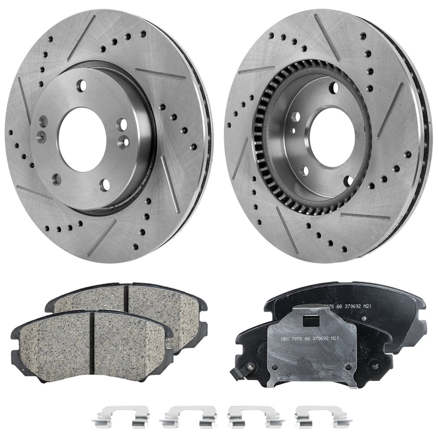 Front Brake Disc Rotors and Pads Kit for Kia Soul, Hyundai Sonata, Tiburon, Optima