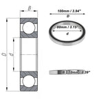 Deep Groove Ball Bearing P5 for Scooter Skateboard Wheel (80x100x10mm)