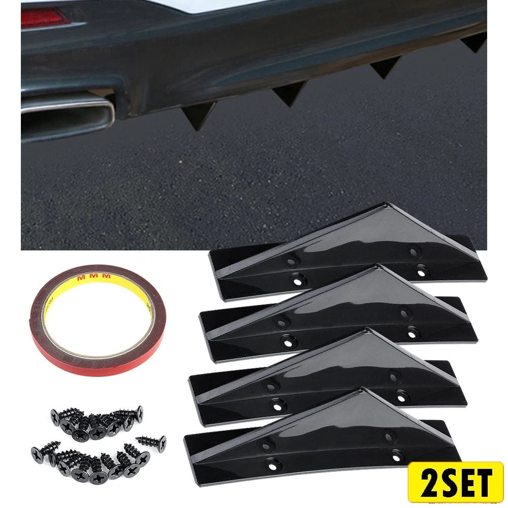 Set of 2 Rear Lip Diffuser Splitter Shark Fins for Chevy Camaro