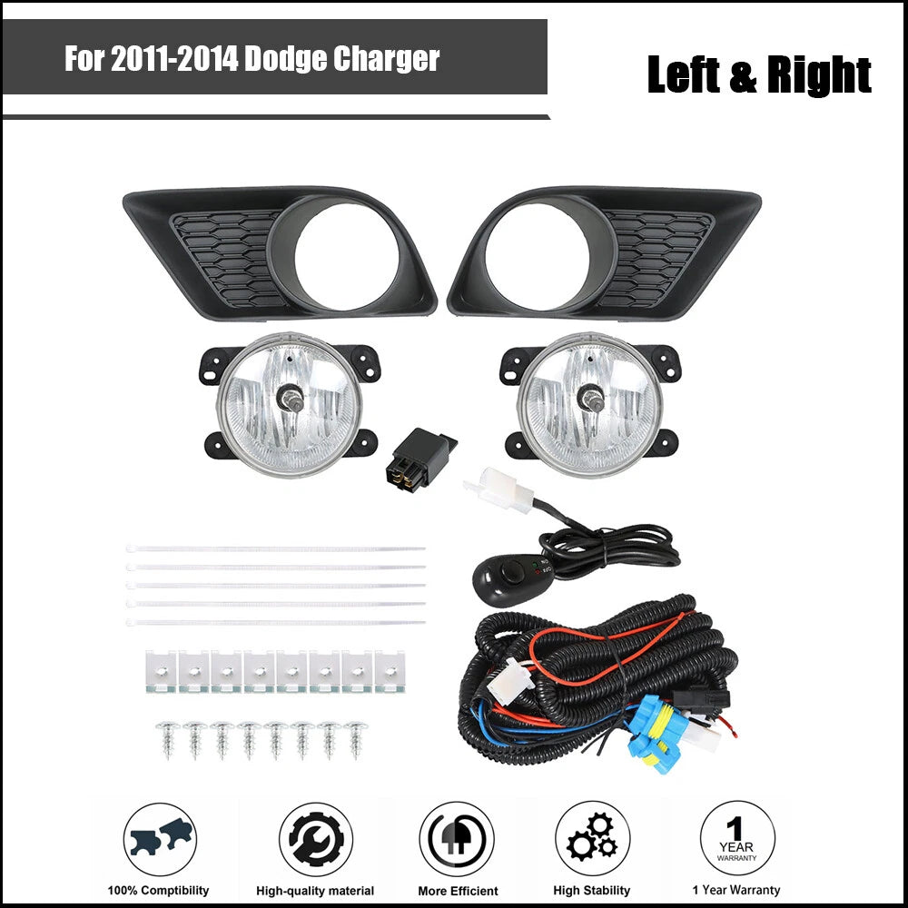 Clear Fog Lights Kit for Dodge Charger Sedan (2011–2014)