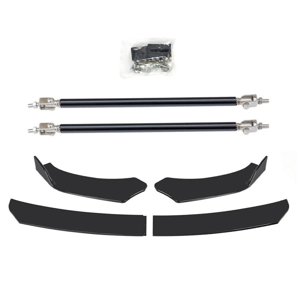 Front Bumper Lip Spoiler Splitter + Strut Rods for Dodge Charger Challenger (2015–2023)