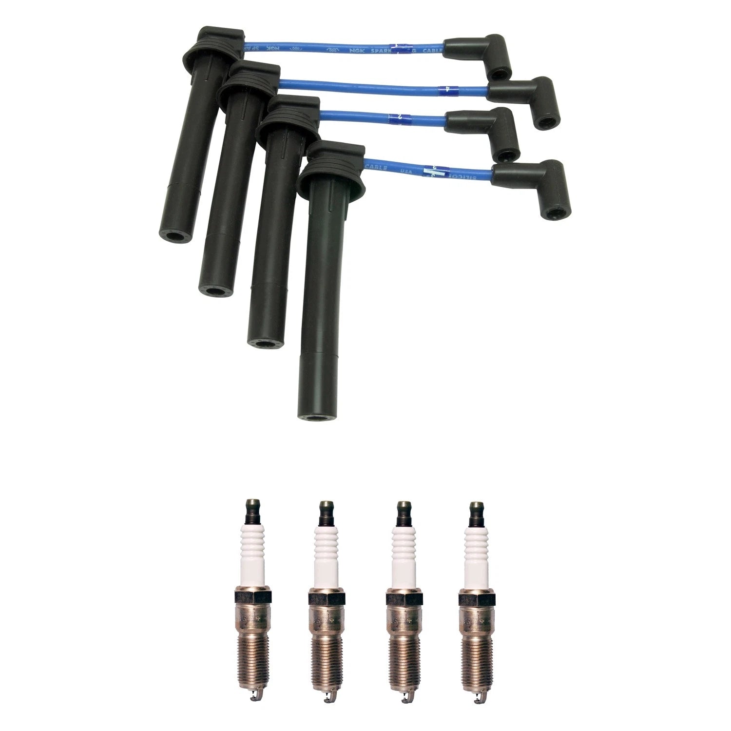 NGK 7mm Wire Set & Denso Iridium Spark Plug Kit for PT Cruiser, Stratus (2001–2010)