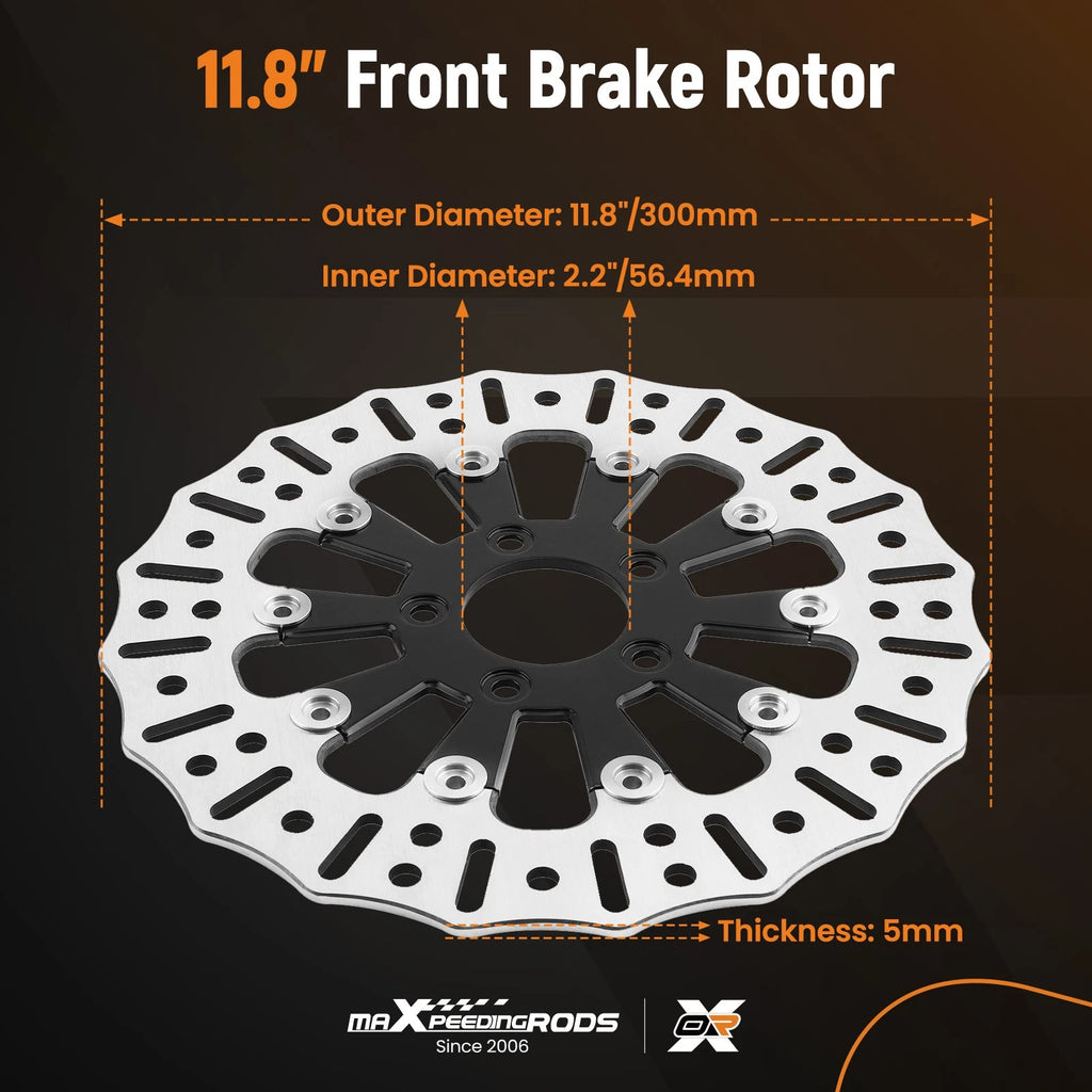 2X Floating 11.8 Front Brake Rotors for Harley-Davidson Touring (2008-2019)