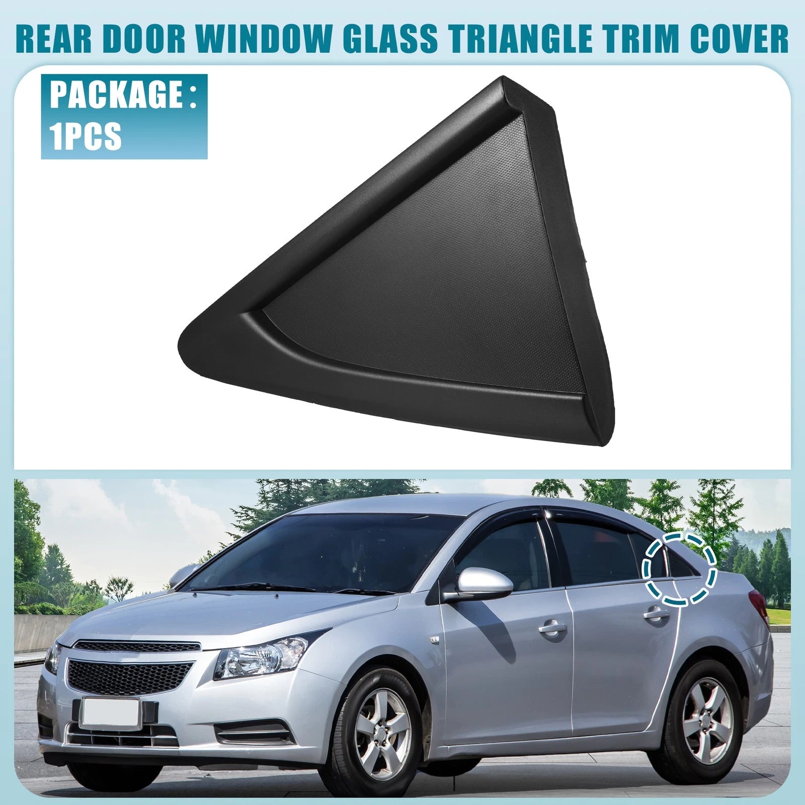 Left Rear Door Window Glass Triangle Trim Cover No. 95991480 for Chevrolet Cruze (2011–2019)