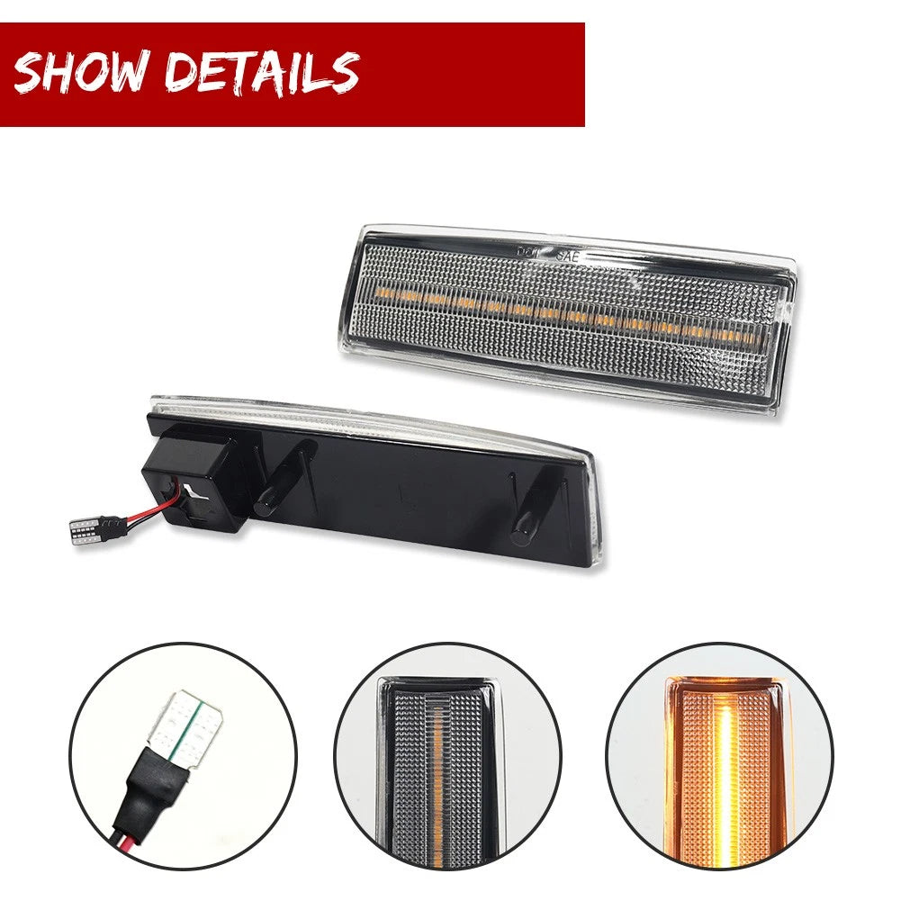 2X Clear Amber LED Side Marker Lights for Chevy S10 GMC Jimmy (1994–2004)