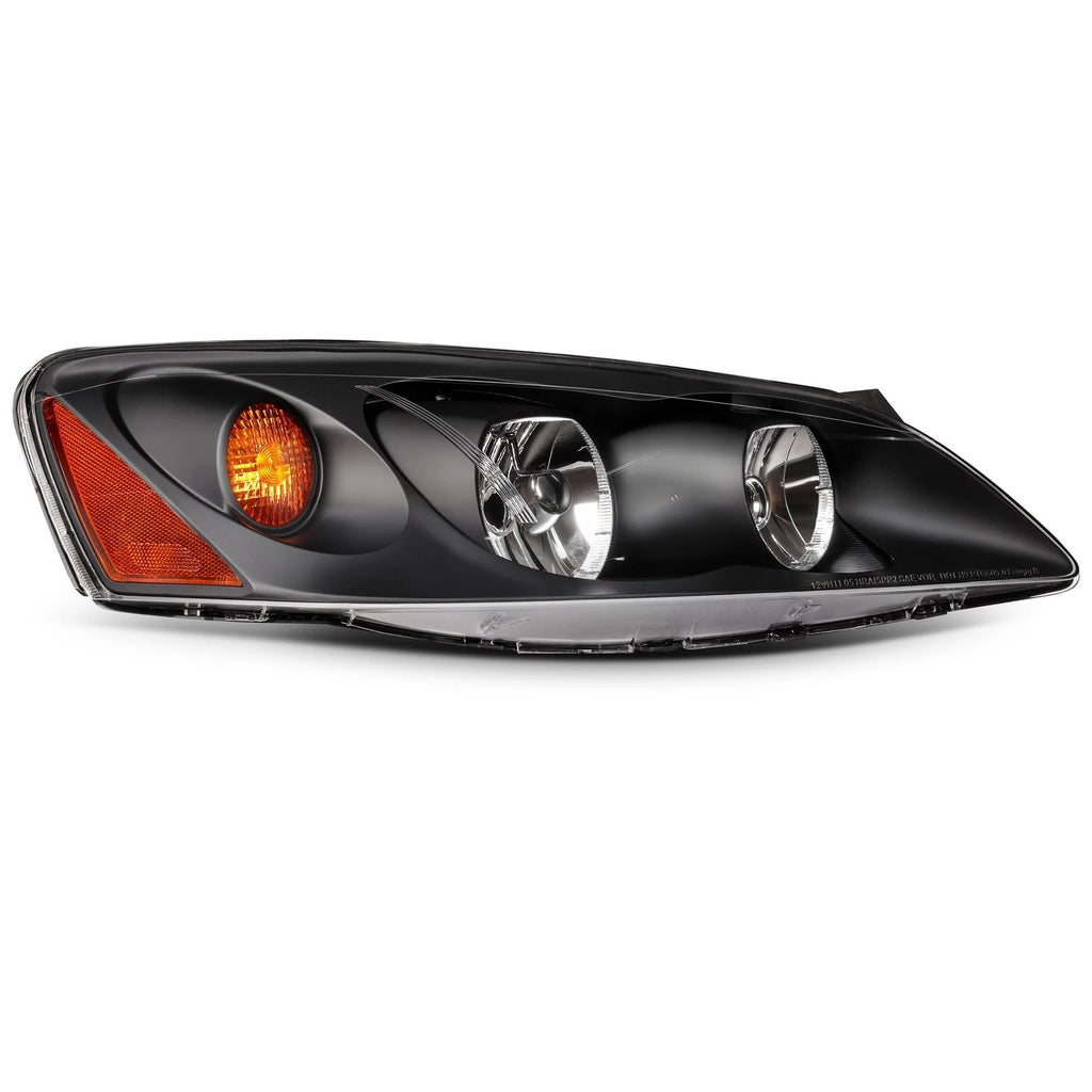 Headlight Assembly Pair for Pontiac G6 (2005–2010) Black Amber