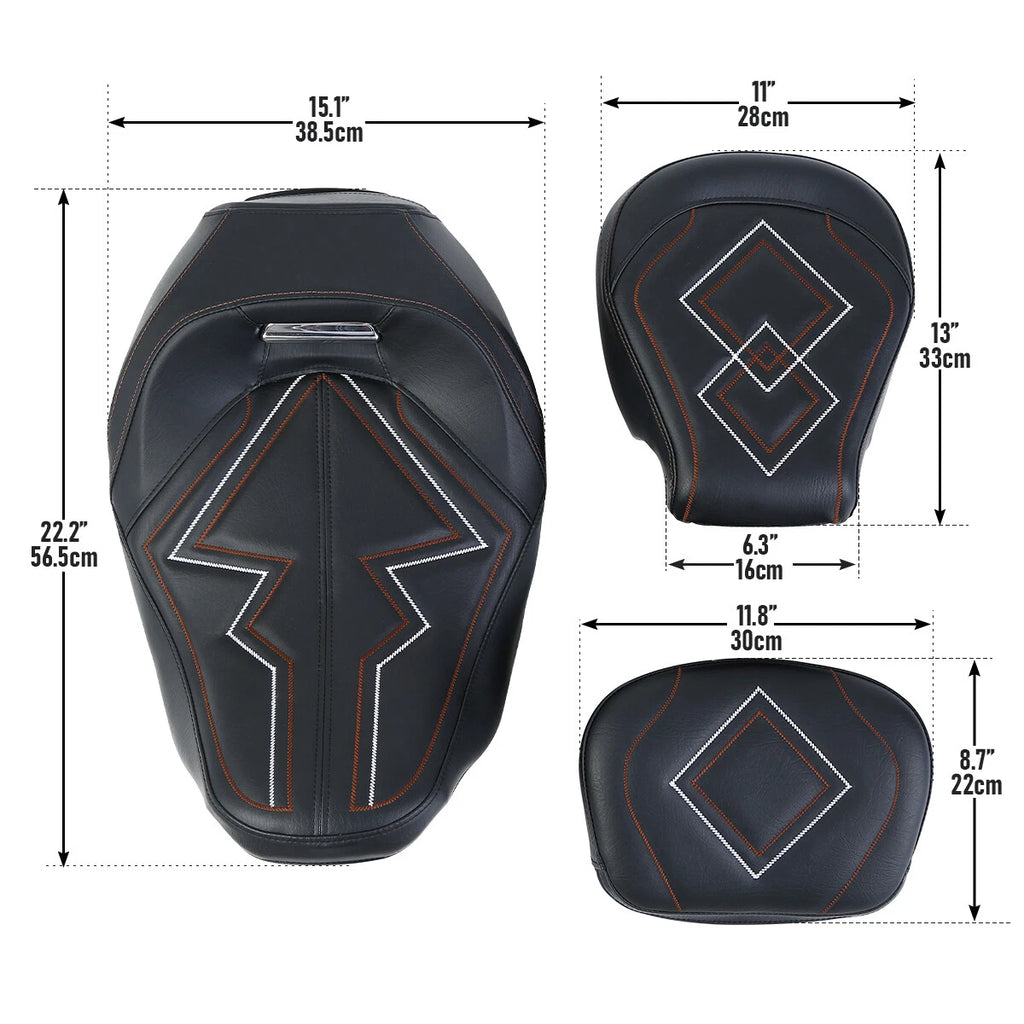 Seat & Backrest Pad for Harley Electra Road Glide (2009–2023)